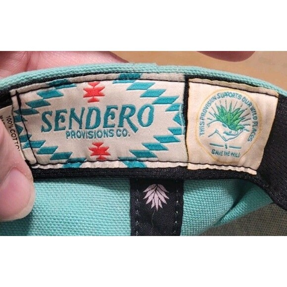 ANIMAS RIVER Patch Hat Sendero Provisions Co Rope Snapback Cap Teal Green Canvas - Picture 5 of 5